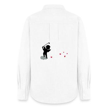 Amor with golf Club - Women's Oxford Shirt - white - Back - AI Model Female 172 light (172cm)