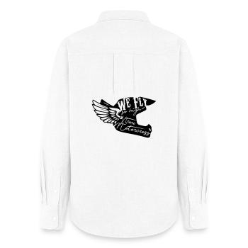 motorcross shirt - Women's Oxford Shirt - white - Back - AI Model Female 172 light (172cm)