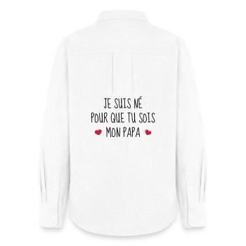 Bébé - Naissance - Papa - Fête des Pères - Chemise Oxford Femme - blanc - Dos - AI Model Female 172 light (172cm)