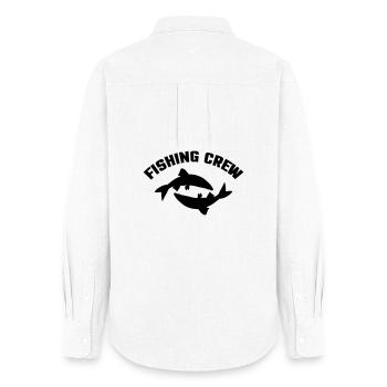 Fishing Crew - Frauen Oxford Hemd - Weiß - Hinten - AI Model Female 172 light (172cm)