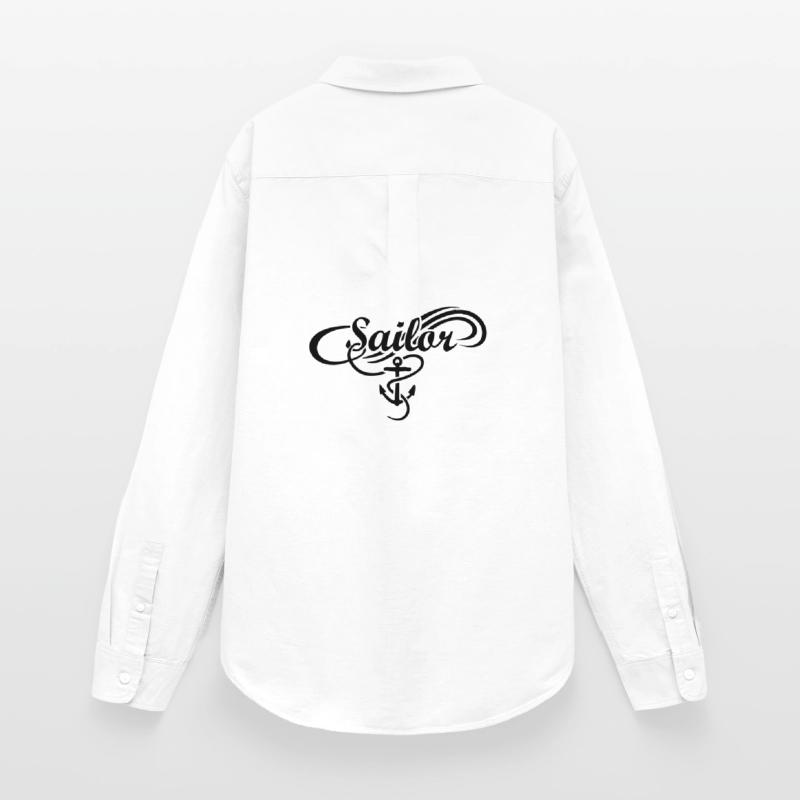 Sailor Waves Anchor Sail Sailing Women's Oxford Shirt