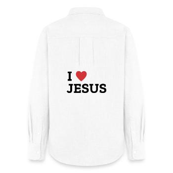 I Heart Jesus Bold Graphic Tee - Women's Oxford Shirt - white - Back - AI Model Female 172 light (172cm)