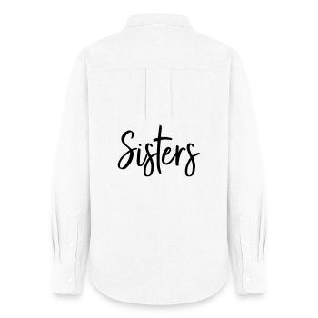 Sisters Best Friend Partner Gift - Women's Oxford Shirt - white - Back - AI Model Female 172 light (172cm)