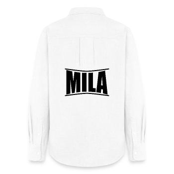 T-Shirt Name Mila T-Shirt Geschenkidee T-Shirt - Frauen Oxford Hemd - Weiß - Hinten - AI Model Female 172 light (172cm)