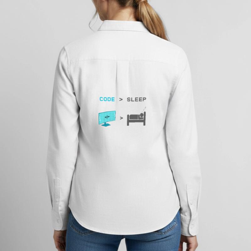 Code vs Sleep: Coder in Sleep Mode Women's Oxford Shirt
