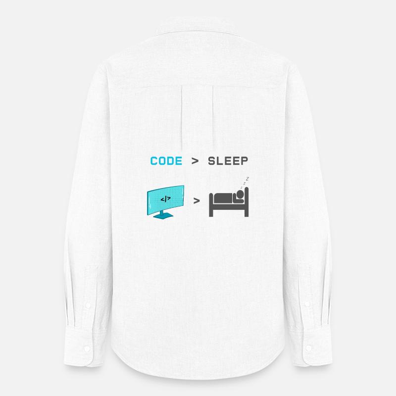 Code vs Sleep: Coder in Sleep Mode - Women's Oxford Shirt - white