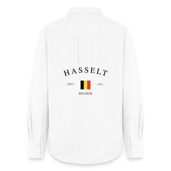 Hasselt Belgien – Urlaub Souvenir & Geschenk - Frauen Oxford Hemd - Weiß - Hinten - AI Model Female 172 light (172cm)