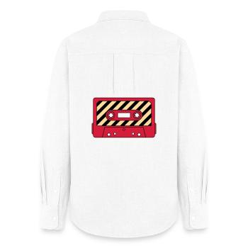 Cassette Retro Mixtape – Music Cult Motif - Women's Oxford Shirt - white - Back - AI Model Female 172 light (172cm)