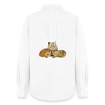 Cats - Women's Oxford Shirt - white - Back - AI Model Female 172 light (172cm)