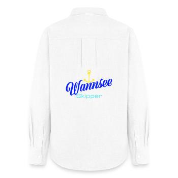 Berlin: Wannsee Skipper with Anchor - Women's Oxford Shirt - white - Back - AI Model Female 172 light (172cm)