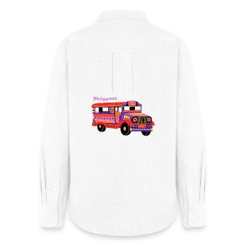 Jeepney Ride – Filipino Culture - Frauen Oxford Hemd - Weiß - Hinten - AI Model Female 172 light (172cm)