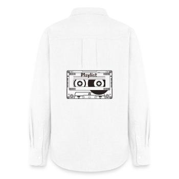 Cassette Retro Playlist - Chemise Oxford Femme - blanc - Dos - AI Model Female 172 light (172cm)