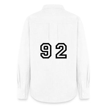 Number - 92 - Ninety Zwei - Frauen Oxford Hemd - Weiß - Hinten - AI Model Female 172 light (172cm)