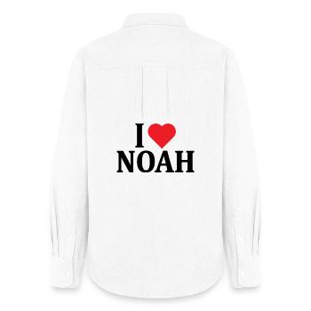 t-shirt I love Noah t-shirt gift idea - Women's Oxford Shirt - white - Back - AI Model Female 172 light (172cm)