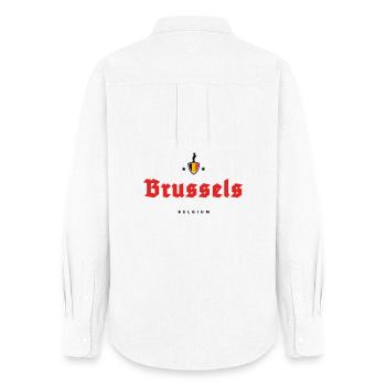 Brüssel Brüssel Belgien - Frauen Oxford Hemd - Weiß - Hinten - AI Model Female 172 light (172cm)