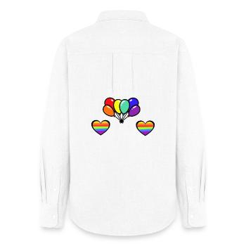 LGBT Gay Pride Luftballons Herzen Herz - Frauen Oxford Hemd - Weiß - Hinten - AI Model Female 172 light (172cm)