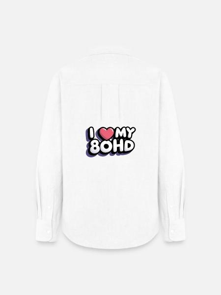 I Love My 80HD - Frauen Oxford Hemd - Weiß