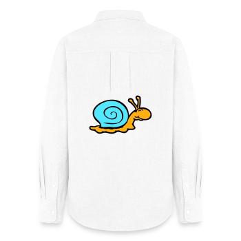 snail shell snail slug smiles sweetly - Women's Oxford Shirt - white - Back - AI Model Female 172 light (172cm)