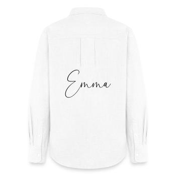emma / handschrift personalisiertes design - Frauen Oxford Hemd - Weiß - Hinten - AI Model Female 172 light (172cm)