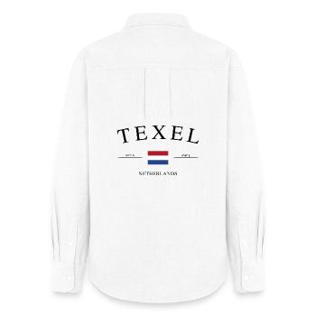 Texel Niederlande – Urlaub Souvenir & Geschenk - Frauen Oxford Hemd - Weiß - Hinten - AI Model Female 172 light (172cm)