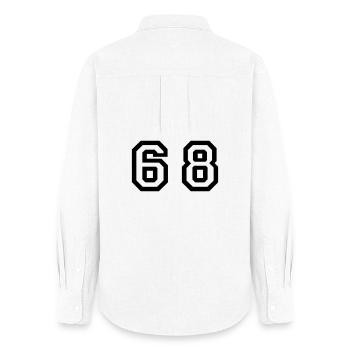 Number - 68 - Sixty Eight - Frauen Oxford Hemd - Weiß - Hinten - AI Model Female 172 light (172cm)