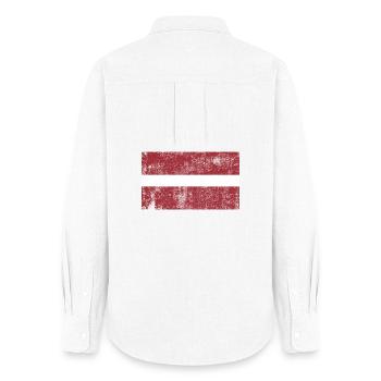 Lettland Flagge Fahne Grunge Retro Vintage - Frauen Oxford Hemd - Weiß - Hinten - AI Model Female 172 light (172cm)