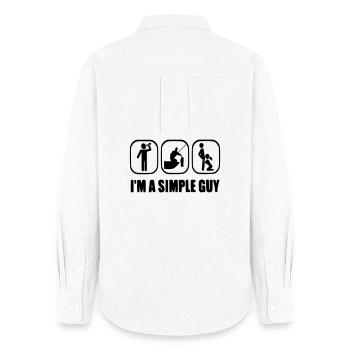 I am a Simply Guy - Frauen Oxford Hemd - Weiß - Hinten - AI Model Female 172 light (172cm)