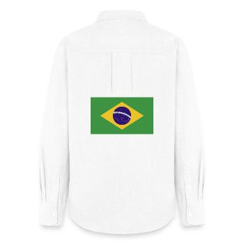 Drapeau national du Brésil - Chemise Oxford Femme - blanc - Dos - AI Model Female 172 light (172cm)