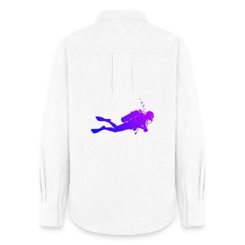 Conception de plongée à puissance - Chemise Oxford Femme - blanc - Dos - AI Model Female 172 light (172cm)