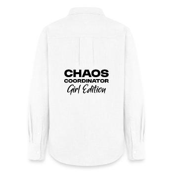 Chaos-Koordinator - Girl Edition - Girl Mom - Frauen Oxford Hemd - Weiß - Hinten - AI Model Female 172 light (172cm)