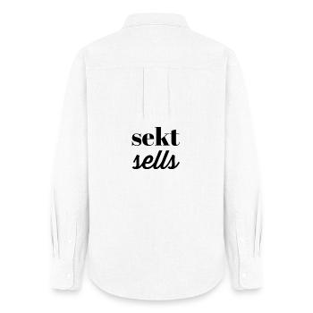 Sekt Sells – lustiger Spruch für Sektliebhaber - Frauen Oxford Hemd - Weiß - Hinten - AI Model Female 172 light (172cm)