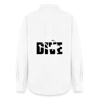 Dive Design für Tauchgang-Profis - Frauen Oxford Hemd - Weiß - Hinten - AI Model Female 172 light (172cm)
