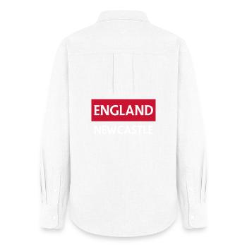 Drapeau anglais éclairé design pour les vêtements - Chemise Oxford Femme - blanc - Dos - AI Model Female 172 light (172cm)