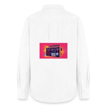 Cool Radio - Chemise Oxford Femme - blanc - Dos - AI Model Female 172 light (172cm)