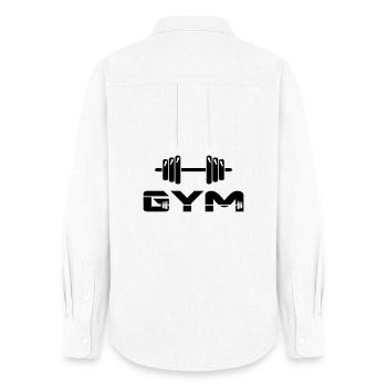 altère gym musculation - Chemise Oxford Femme - blanc - Dos - AI Model Female 172 light (172cm)