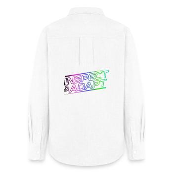 Inspect & Adapt, Agile Coach Scrum Mug - Women's Oxford Shirt - white - Back - AI Model Female 172 light (172cm)