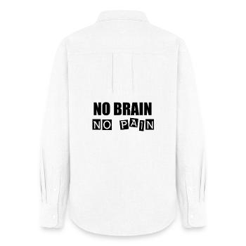 No Brain No Pain - Women's Oxford Shirt - white - Back - AI Model Female 172 light (172cm)
