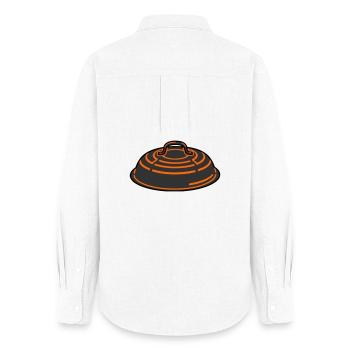 Grilldeckel BBQ Smoker Grillmeister Vatertag - Frauen Oxford Hemd - Weiß - Hinten - AI Model Female 172 light (172cm)