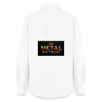 In Metal We Trust - Women's Oxford Shirt - white - Back - AI Model Female 172 light (172cm)