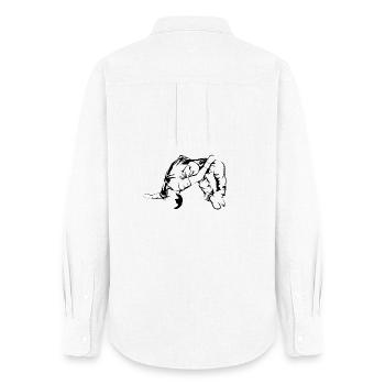 backflip somersault freerunner parkour Sport Athlete - Chemise Oxford Femme - blanc - Dos - AI Model Female 172 light (172cm)