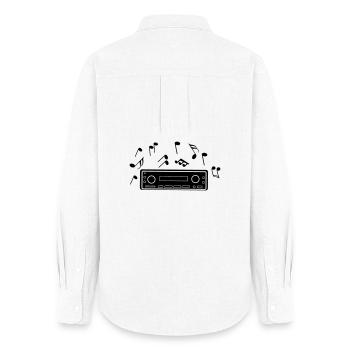 Autoradio mit Musiknoten - Frauen Oxford Hemd - Weiß - Hinten - AI Model Female 172 light (172cm)