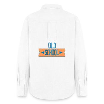 old school - Chemise Oxford Femme - blanc - Dos - AI Model Female 172 light (172cm)