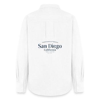 Retro San Diego - Women's Oxford Shirt - white - Back - AI Model Female 172 light (172cm)