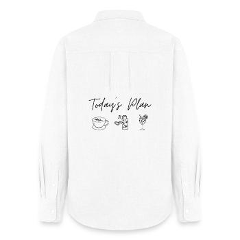 Tennis Hobby Spruch | Today's Plan - Frauen Oxford Hemd - Weiß - Hinten - AI Model Female 172 light (172cm)