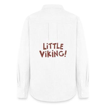 Handschriftliches Wikinger-Logo für kleine Wikinger - Frauen Oxford Hemd - Weiß - Hinten - AI Model Female 172 light (172cm)