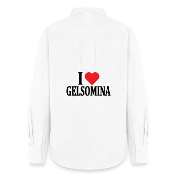 t-shirt J’adore l’idée cadeau Gelsomina - Chemise Oxford Femme - blanc - Dos - AI Model Female 172 light (172cm)