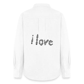 i love - Women's Oxford Shirt - white - Back - AI Model Female 172 light (172cm)