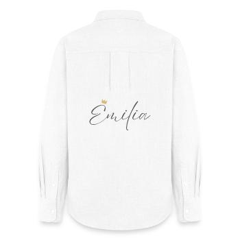Emilia Princess Crown, Esthétique Shirt - Chemise Oxford Femme - blanc - Dos - AI Model Female 172 light (172cm)