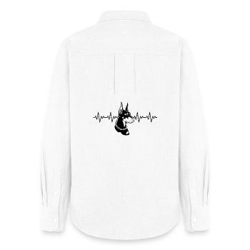 Doberman ECG Heartbeat - Women's Oxford Shirt - white - Back - AI Model Female 172 light (172cm)