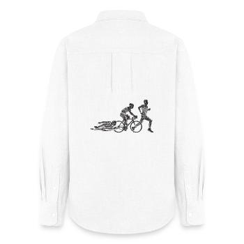 Circuit des Zombies Cyclistes - Chemise Oxford Femme - blanc - Dos - AI Model Female 172 light (172cm)